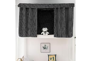 Treer Dormitory Bunk Bed Curtain, Blackout Curtains Students Dorm Bed Canopy Privacy Curtain for Girls Sleeper Bunk Dustproof Bed Shading Tent Moveable Curtains (1.2m 3 Pieces+Top,Plaid)