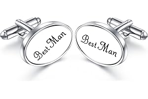 HONEY BEAR Mens Oval Wedding Cufflinks with Gift Box