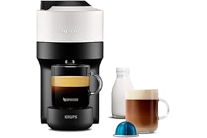 Nespresso Vertuo Pop Automatic Pod coffee machine for Americano, Decaf, Espresso by Krups in Coconut White