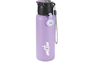 MILTON Sipstar 600 Stainless Steel Sipper Water Bottle 560 ml, Single Walled, ISI Certified I Leak Proof Lid, Rust Proof I for School, Office, Gym I Purple