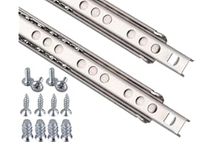 Stahlia Schubladenschienen (1 Paar) Edelstahl Teilauszug H: 17 / L: 278mm Schubladenauszug Schrankauszug Teleskopauszug Schubladenführung Schienen