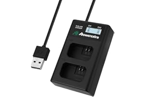 NP-FW50 Battery Charger,Powerextra USB Charge with LCD Display for Sony Alpha A6000,A6500,A6300,A7s,A7,A7II,A7SII,A5100,A5000,A7R,NEX 3/5/7 Series Cameras