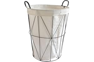 Box and Beyond - Panier à Linge en Métal Filaire Noir avec Poignées - 40 x 40 x 50 cm - Panier de Rangement Robuste et Moderne