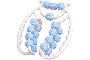 ELECTRI-HQ Rouleau Massage，Rouleau de jambe, rouleaux de massage à 20 roues pour les jambes, rouleau de cellulite en plastique, rouleau de masseur de cellulite non glissant pour cuisse (bleu)