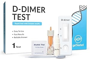 GetTested D-Dimer Test Kit, at-Home Blood Clot Risk Screening, Rapid Results in 10 Minutes, Simple Sample Collection, Accurate, Convenient, and Easy to Use