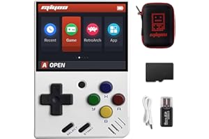 Whatsko MiyooMini V4 Consola de Juegos Portátil,Consola Retro 64GB con 10000 Juegos,Sistema Linux Cortex-A7 Pantalla IPS de 2.8 pulgadas 2000mAh Consola Retro Portatil(Blanco)