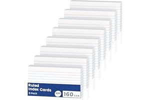 RONEKY 400 PCS Index Cards A6（10.2x14CM） Flash Cards, Revision Cards A6, White Ruled Flashcards, Revision Flash Cards, Record Study Recipe Note Cards for Taking Notes, Reminders
