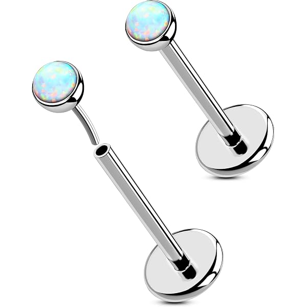 16 Borchie A L Per Naso In Acciaio Chirurgico Con Zirconi – Piercing 20G (0,8mm) – LongBeauty
