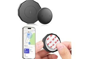 JIARUI Smart Tag - Mini GPS Tracker Device with Ultra Adhesive Sticker - No Monthly Fee - Works with Apple Find My (iOS Only) - Hidden Real-Time GPS Tracking for Vehicles, Car & More