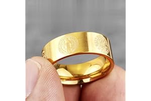 Star.W Amuleto Cruzado de exorcismo de San Benito para Hombre, Anillos Punk Simples para Hombre, joyería para Novio, Regalo Creativo, Venta al por Mayor