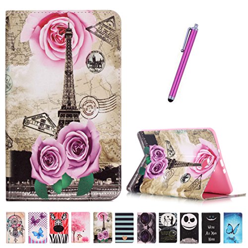 Romtronic Cute Colorful Flip Tasche PU Leder Abdeckung Stand Schutzhülle für Samsung Galaxy Tab A6 10.1 Pouces SM-T580 / SM-T585 + 1 x Schwarz Stylus (Design 05)