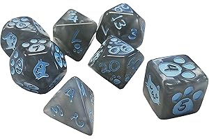 STEVE JACKSON GAMES Set di dadi poliedrici per gattini (grigio)