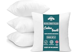 Posh Tag Cushion Inserts 18 x 18 In Pack of 4 Extra Deep Filled Cushions Fillers Sofa Cushions 45 cm x 45 cm