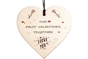 HONZEE First Valentines Gift For Boyfriend Girlfriend our 1st Valentines Card For Him Her Keepsake Plaque