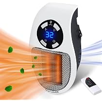 Plug in Electric Heater (White), Energy-Efficient 500 W Ceramic Room Heater,  Digital Thermostat, 1-12 Hour Timer, Remote Control, Mini Fan Heater for  Room, Energy Saving. G-WILL : Amazon.de: Home u0026 Kitchen