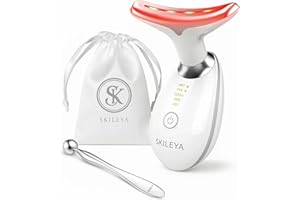 Skileya® Appareil Massage Visage Anti Rides - Sculpteur Facial & Double Menton Réducteur Avec Luminothérapie Visage - Lifting Ride à 45° -Masseur Avec 7 Led, Appareil de beauté EMS &Radiofréquence