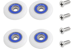 Qikuver Ruote Della Doccia, Diametro Di 29mm, 4 Pezzi Rulli di Ricambio per Porta Doccia, Per Porta Della Doccia, Porta Scorrevole Ruote, Corridori (29MM)