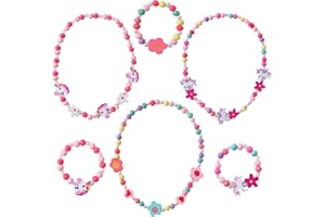 BOOAEE Pack of 6 Unicorn Bracelets, Unicorn Gifts Girls Children Unicorn Bracelet Set, Unicorn Children's Jewellery Girls Set, Princess Necklace Bracelet, Gift for Girls Birthday Princess Girls Accessories,