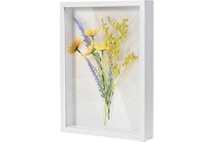 Peevisap 3D Bilderrahmen zum Befüllen,20 x 29 cm objektrahmen,3 cm bilderrahmen tief,bilderrahmen weiß,für A4-Fotos, Kunstwerke und Dekorationen,Kann an die Wand gehängt oder auf einen Tisch gestellt