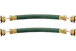 WADEO 2 Sätze Regentonnen Verbindungsset, 19 mm 3/4" | Schlauch: 25 cm - Regentonnenverbindung