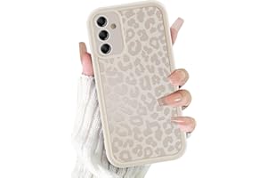 ZhuoFan Hülle für Samsung Galaxy A54 5G 6,4”, Aesthetic Leopard Muster Handyhülle Weiß Matte Schutzhülle Ultra Weich Silikon Dünn TPU Case Stoßfest Kratzfest Bumper Cover, 07