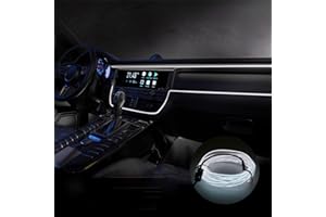 Bilivry LED Interior Strip Light 5v EL Wire Car, 5m Automotive Car Interior Decoration with 6mm Sewing Edge,Car Accessories with USB Atmosphere Lights Interior Car Lights (White)