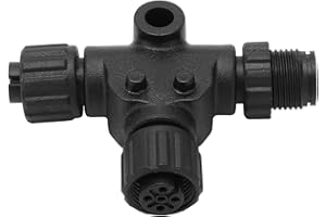 SATCOP Pour Connecteur en T NMEA 2000, Filetage M12, Connecteur en T à 3 Ports, étanche IP67, ABS + Métal Universel Résistant à l'huile, 5 Broches Pour Réseaux Lowrance