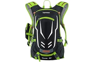 toptrek Plecak rowerowy, 18 l, ultralekki, z osłoną przeciwdeszczową i osłoną na kask, wodoszczelny, do jazdy na rowerze, plecak sportowy, nawadniający (zielony)