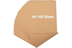 Coriver Kraftpapier A4, 100 Blatt, 21 x 29,7 cm- DIN A4 Papier, 200 g Dickes Papier Bastelpapier, Pappe Blätter aus Kraftkarton, Braunes Papier für Büro Hochzeit Geschenke Etiketten