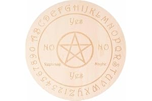 GORGECRAFT Star Pattern Pendule Board Divination en Bois Métaphysique Message Board Planches à Découper en Bois Divination Sorcellerie Autel Dessous de Verre Écologique Anti-Brûlure, 149mm