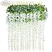 Produktbild amkun 12 realistisch Romantische Classic Künstliche Fake Wisteria Vine Ratta Seide Blumen für Party Home Hochzeit Decor 3,6 FT weiß
