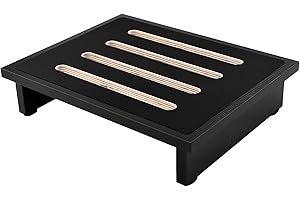 StrongTek One Step Stool for Adults with Non-Slip Rubber Stepping Surface, Portable Single Wooden Riser, 440 lb. Load Capacity for Kitchen, Bathroom, or Bedside, Kid and Senior Support (Espresso)