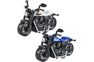 SHDIEHJFMLDH 2 Piezas Moto Juguete,Motocicleta Juguete de Aleación,Mini Maqueta Moto,Juguete de Modelo de Motocicleta,Juegos Educativos Para NiñOs Y NiñAs, Regalo De Fiesta De CumpleañOs（azul y blanco