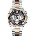 GUESS Stainless Steel Analog Navy Blue Dial Men's Watch-Gw0703G4, Band Color-Two-Tone