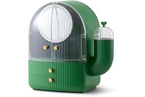 Galatée Jedyny w swoim rodzaju przenośny organizer na kosmetyki z pyłoszczelną pokrywką, z 2 szufladami – zielony (bez światła)