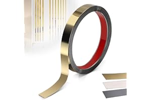 WZERHO Wand Selbstklebende Zierleisten Selbstklebend Gold Wandleisten Selbstklebend Flexible Zierleiste Selbstklebend,Chromleiste Spiegelstreifen Selbstklebend,für Wand Spiegel Möbeldekor