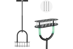 Onadak Lawn Aerator Spikes Aerating Tool, Manual Aeration Tools with Padded T-Handle, Wide Foot Plate, 15 2.8 Inch Solid Steel Spikes, Yard Aerators for Lawn Yard & Garden