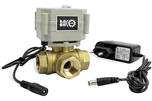 BACOENG Vanne 3 voies motorisée 1/2" DN15 Laiton AC/DC9-24V CR202 normalement fermée