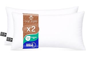 FAM Home kudde 40x80 uppsättning om 2 mjuka mikrofiber – kuddar 40 x 80 allergiker med optimalt stöd för nacke och huvud