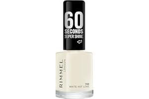 RIMMEL LONDON | 60 SECONDS | ESMALTE DE UÑAS | SECADO RÁPIDO | TONO 703 WHITE HOT LOVE | 8ml