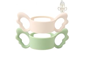 Zhenghebuy 2 Pièces Poignée de Biberon en Silicone,Poignées de Biberon à Col Large,Poignée Pour Porte-Biberon Universelle pour Bébé pour la Conception de Préhension de la Petite Main d