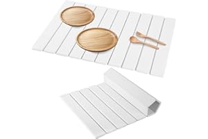 BOSENIYU Tapete de piedra de secado para encimera de cocina, tapete antideslizante de tierra de diatomeas plegable rápido para encimera de cocina, baño y ducha. (blanco)