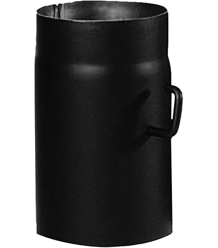 Kamino-Flam - Tuyau Poêle Avec Clé De Tirage - Ø 120mm, Longueur 250mm - Acier Laqué Senotherm - Gris Fonte
