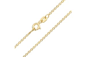 Bling Jewelry Feine Dünne Starke Italienische Rolo Link Kabelkette Halskette 1.6Mm Für Frauen Gelb 14K Plattiert Overlay .925 Sterling Silber16,18,20,24 Zoll