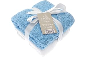 ONLINE KITCHENWARE Elli and Raff 2 Pack Hooded Baby Towels Blue and White