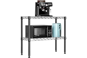 M MZG MZG 220 lbs 2 Tier Storage Rack Metal Wire Shelving Unit, Storage Standing Household Shelf Organizer for Laundry Bathroom Kitchen Pantry Closet Basement Utility Room, Black 30x70x59.5cm