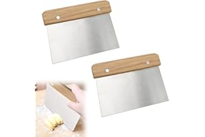 BYYT 2pcs Raschietti Da 15 Cm, In Acciaio Inox Con Manico In Legno, Per Cuocere, Accessori, Carta Per Pasta In Acciaio Inox, Adatto Per Cucine Domestiche, Ristoranti E Per La Preparazione Di Dessert