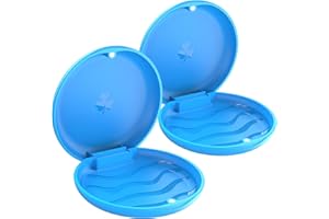 BVN Porta Apparecchio Denti, 2 Pezzi Scatola di immagazzinaggio per Dentiera, Scatola di Ritegno Custodie Ortodontiche, Scatola da Cornice del Dente, Paradenti e Conservazione di Protesi, Blu