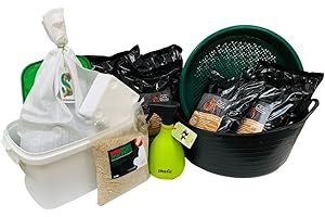 ‎SUPERWURM XXL Wurmzucht - mit 0,5 kg mittleren (ca. 400 St.) Riesen-Rotwürmer - Dendrobena, incl. Zuchtbehälter (mit Zuchtbox) Angelwürmer, Futterwürmer, Regenwürmer, Würmer, Angelköder, Lebendköder, Wurmfarm