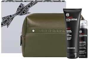 Collistar Cofanetto Regalo Uomo Doccia & Rasatura con Pochette, Gel Doccia Tonificante 250 ml + Mini Schiuma da Barba Aderenza Perfetta 75 ml + Pochette